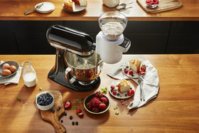 KitchenAid Sifter Scale Attachment digital scale provides precise weight measurements for consistent recipes.