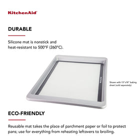 KitchenAid silicone baking mat nonstick surface helps cookies release cleanly.