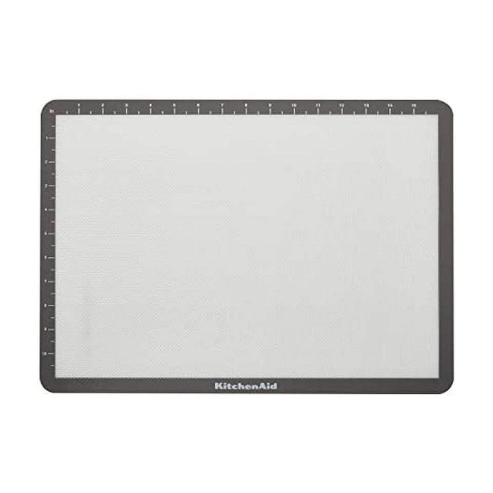 KitchenAid silicone large baking mat in gray delivers even heat for consistent results.