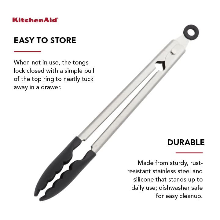 KitchenAid tongs dishwasher safe for easy cleanup after cooking