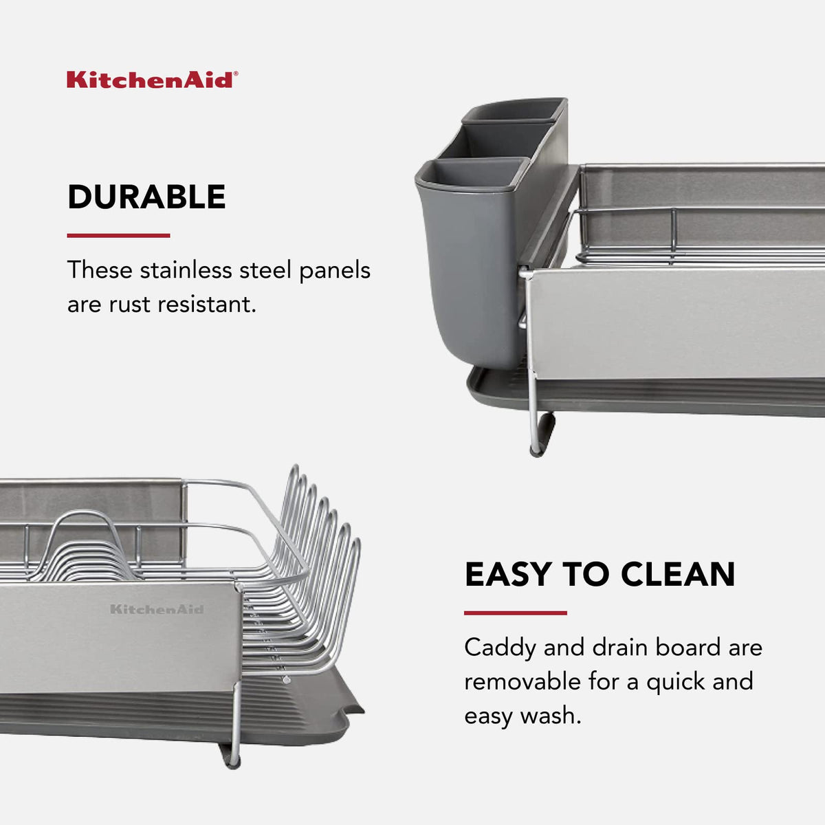 KitchenAid soft non-slip feet protect countertops and prevent sliding.
