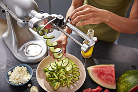KitchenAid Spiralizer Plus extra-fine blade enabling delicate spiral textures.