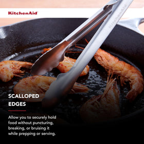 KitchenAid stainless steel tongs are dishwasher safe for easy cleanup