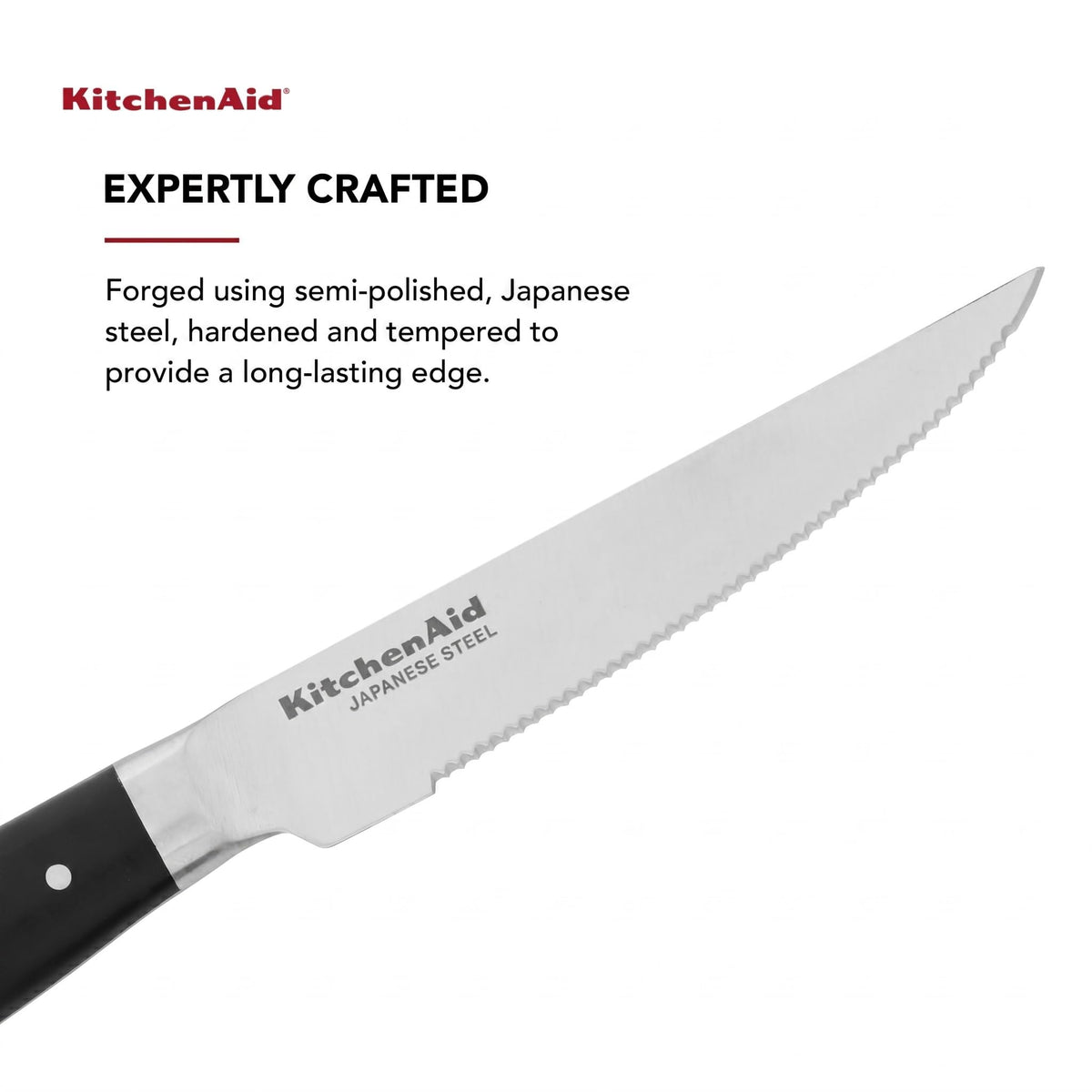 KitchenAid steak knife featuring ergonomic handle for precise control.