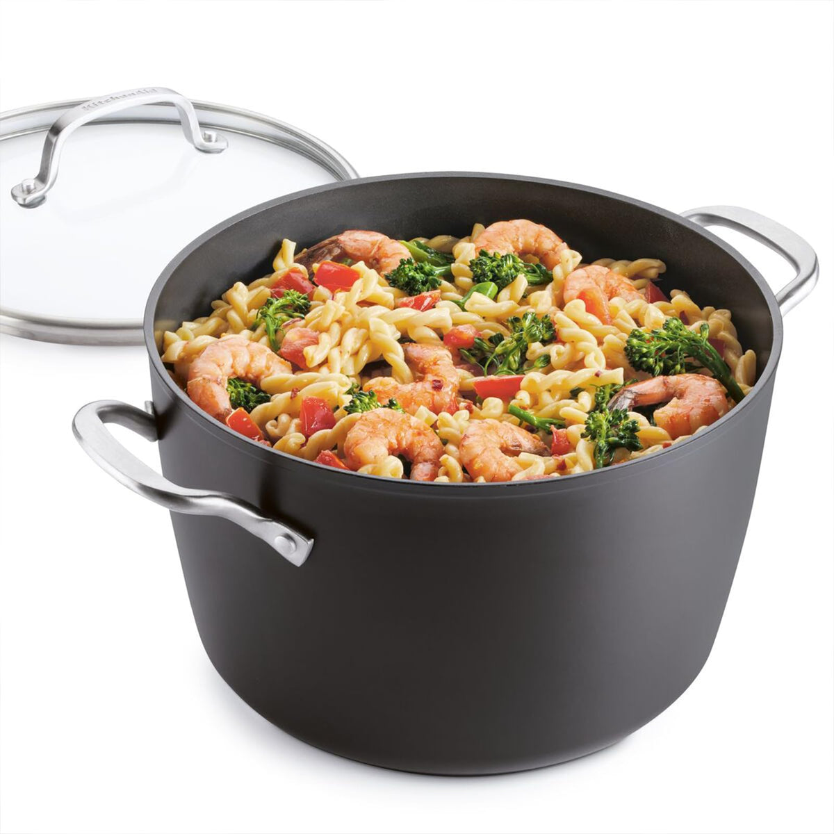 KitchenAid stock pot is oven safe to 500°F for finishing dishes.