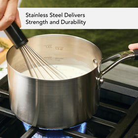 KitchenAid tempered glass lid seals heat to enhance flavors