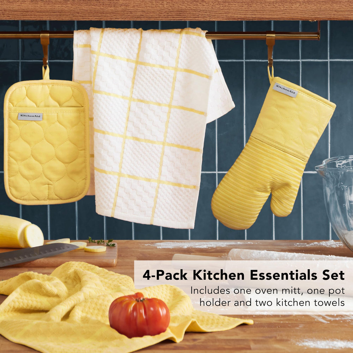 KitchenAid terry-cloth kitchen towel absorbs moisture quickly