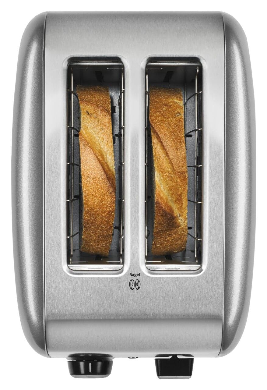 KitchenAid toaster bagel feature ensuring even browning on the cut sides.