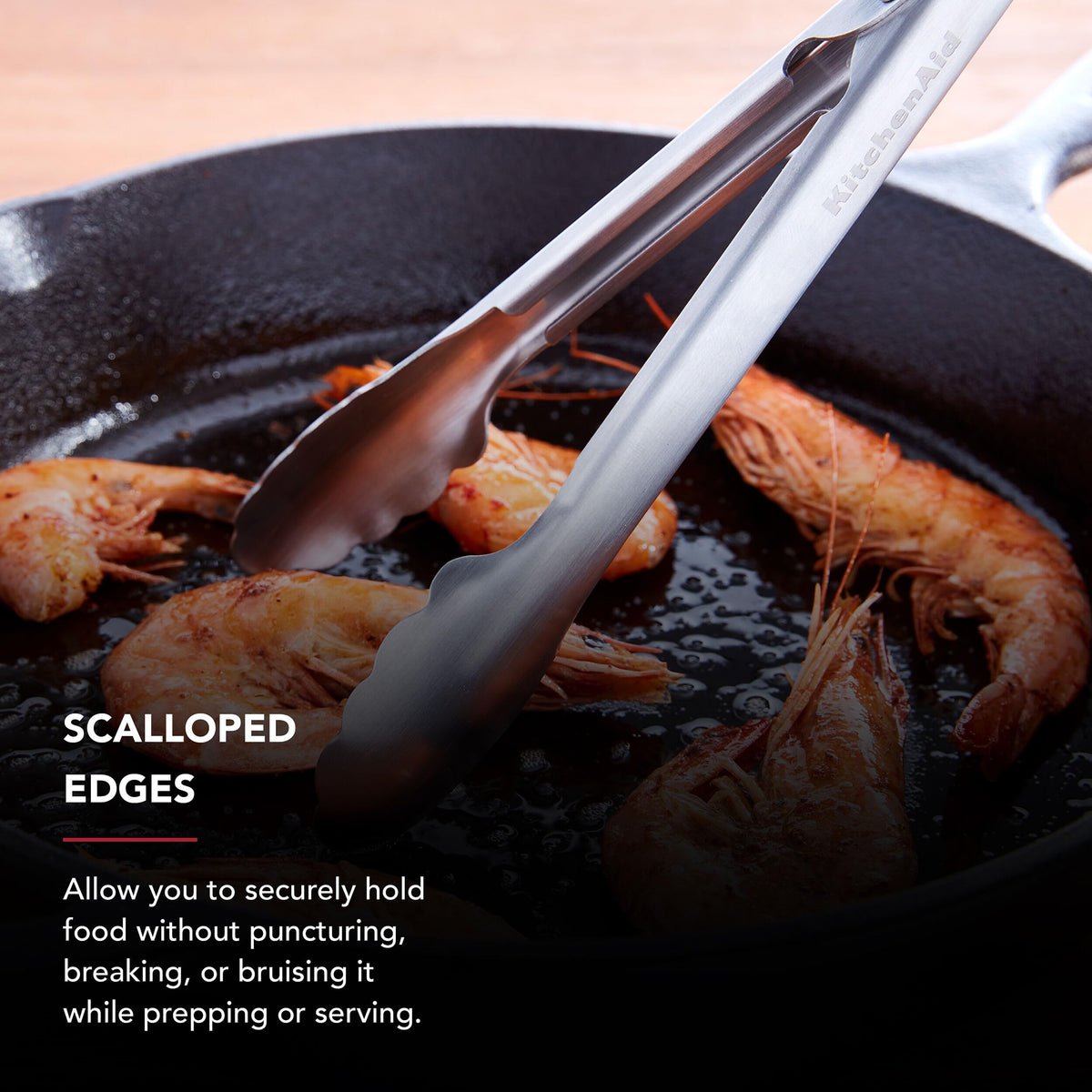 KitchenAid tongs are dishwasher safe for quick cleanup after cooking.