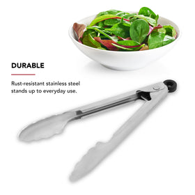 Durable KitchenAid tongs withstand daily use with sturdy stainless steel.
