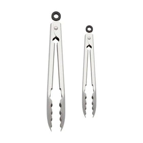 KitchenAid 7-inch tongs with scalloped edges for secure grip while flipping foods