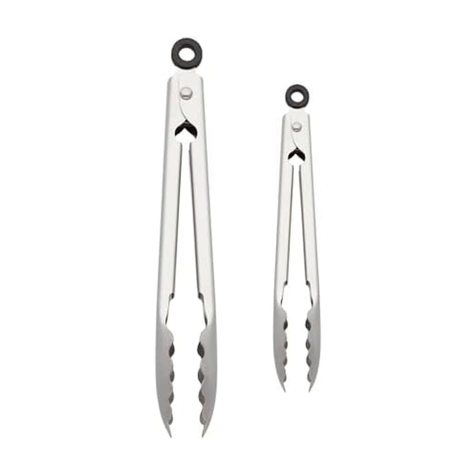 KitchenAid 7-inch tongs with scalloped edges for secure grip while flipping foods