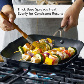 Triple-layer nonstick interior on KitchenAid pots and pans for easy release.