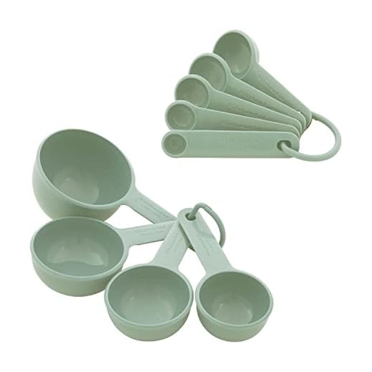 KitchenAid 9-piece measuring set with easy-to-read markings for precise wet and dry measuring.