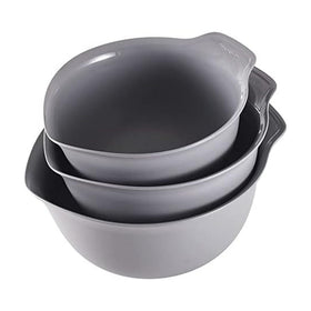 KitchenAid universal nesting bowls in gray with a non-slip base for stable mixing
