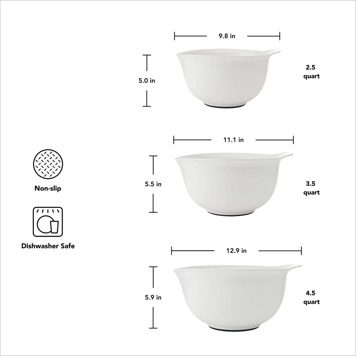 KitchenAid Universal Nesting Bowls 3.5-qt for organized prep and serving.