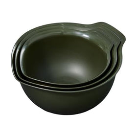 KitchenAid universal nesting bowls in evergreen with pour spouts for easy transfers