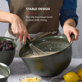 KitchenAid bowls with non-slip bases stay stable during mixing