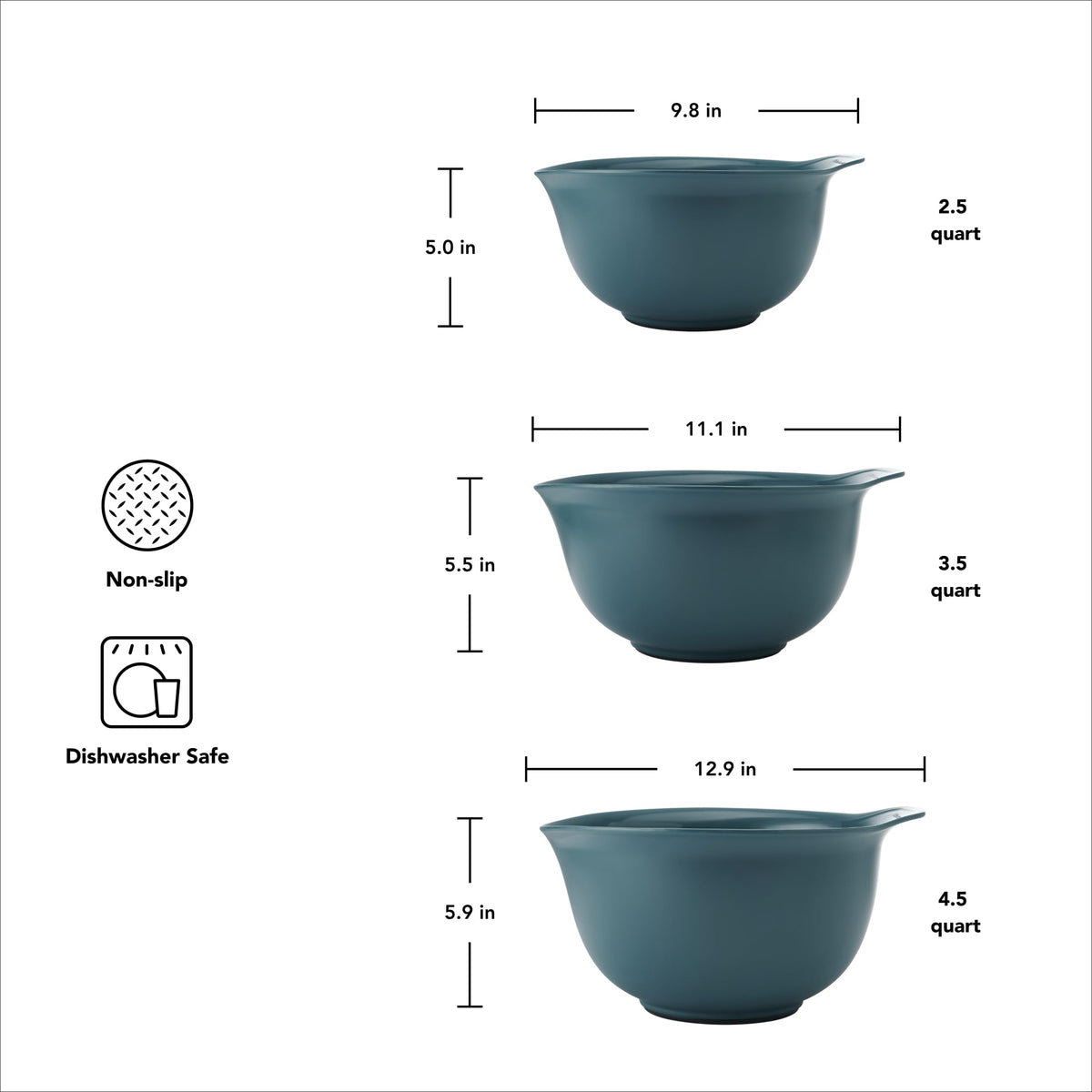 KitchenAid universal nesting bowls with three sizes arranged for flexible prep.