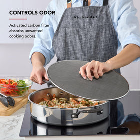 KitchenAid Universal Splatter Screen steam release helps maintain crisp textures by venting steam.