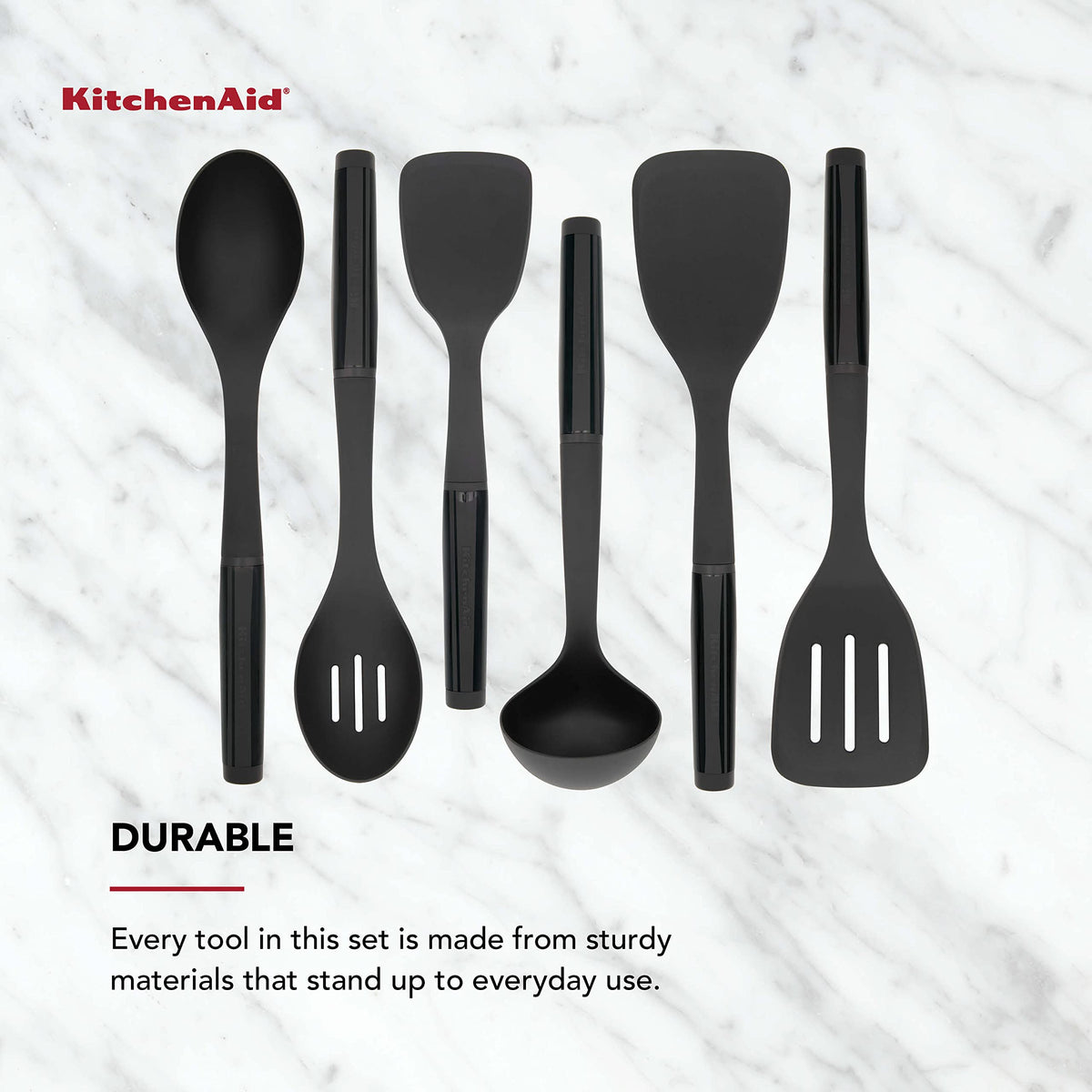 KitchenAid ladle for soups and stews with steady control.