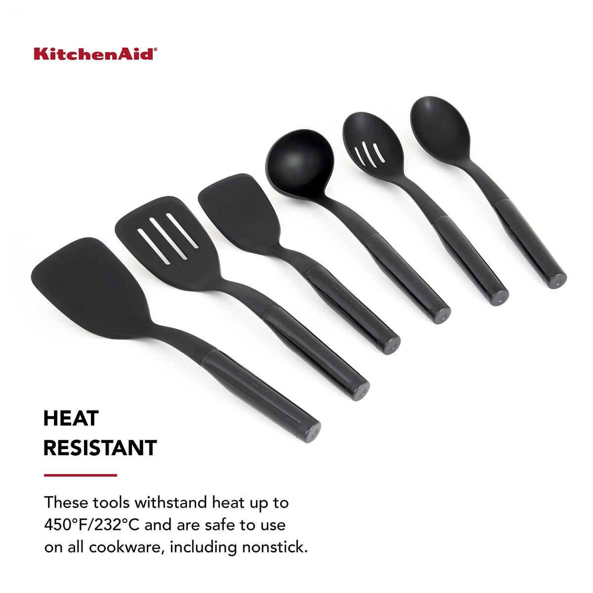 KitchenAid slotted spoon for vegetables and pasta, drains while lifting.