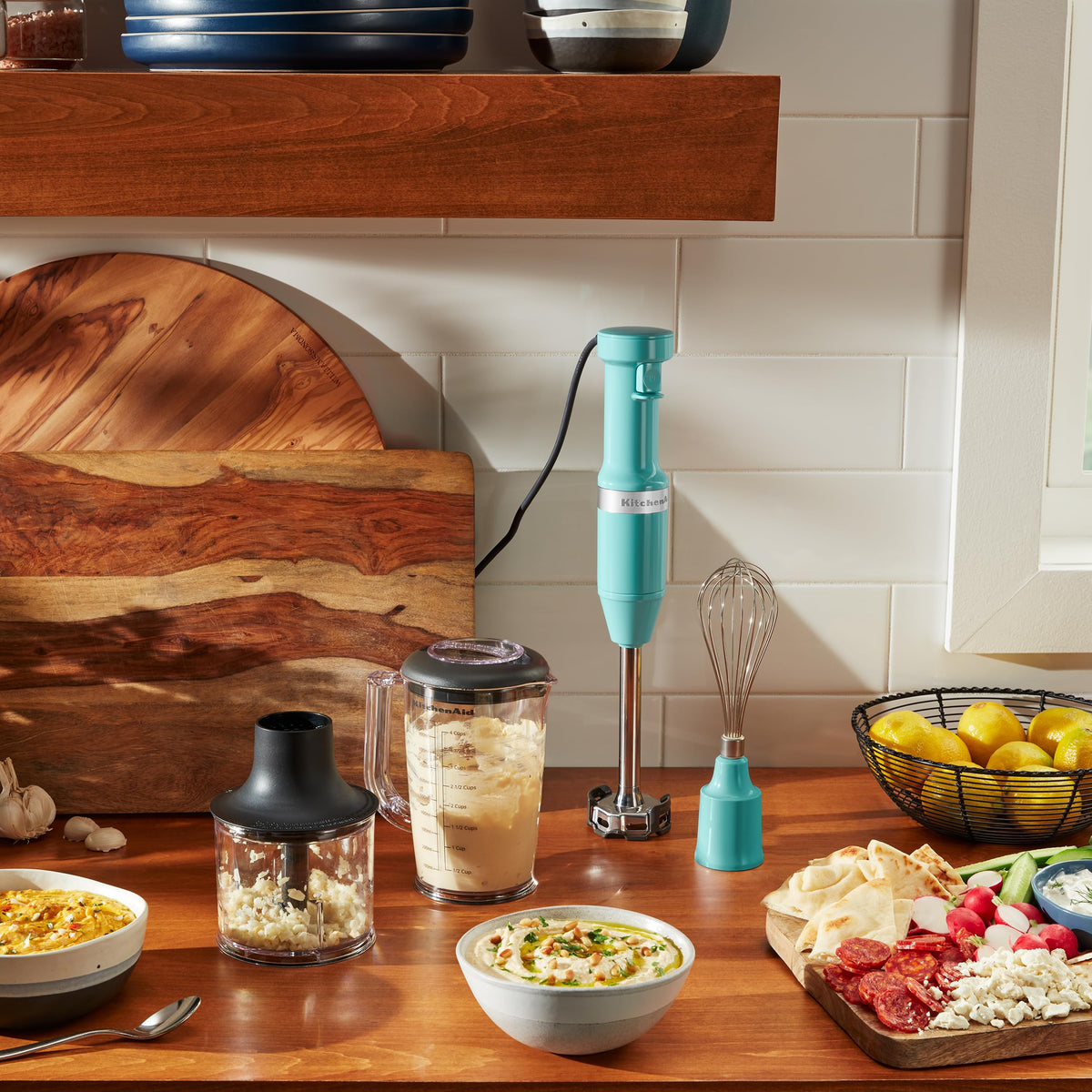 KitchenAid KHBV83AQ Aqua Sky chopper attachment for herbs and nuts.