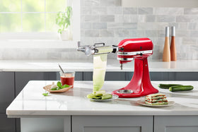 Close-up of thin and thick blades for customizable sheet thickness with KitchenAid attachment