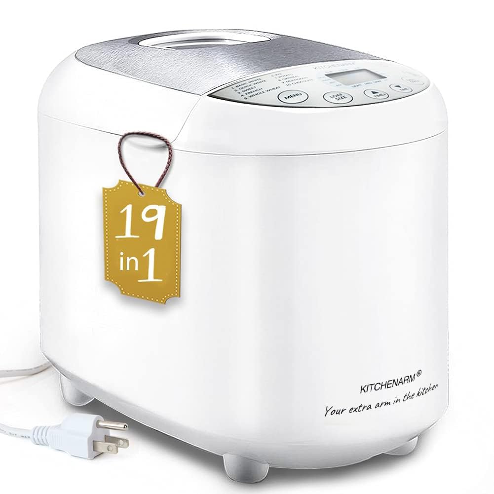 KITCHENARM 19-in-1 breadmaker front view in clean white finish.