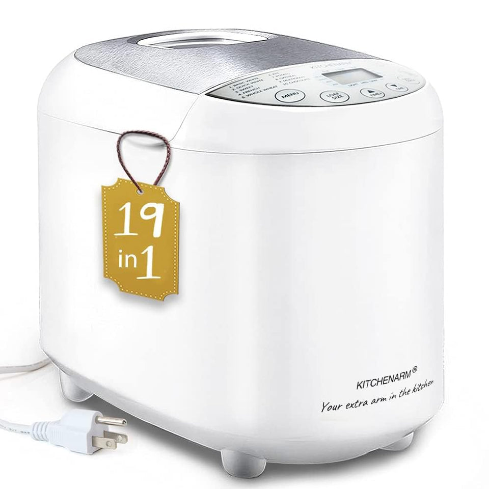KITCHENARM 19-in-1 breadmaker front view in clean white finish.