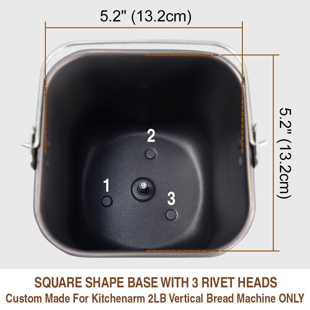 Kneading paddle integrated in KitchenArm pan for consistent dough mixing.