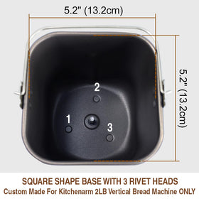 Kneading paddle integrated in KitchenArm pan for consistent dough mixing.