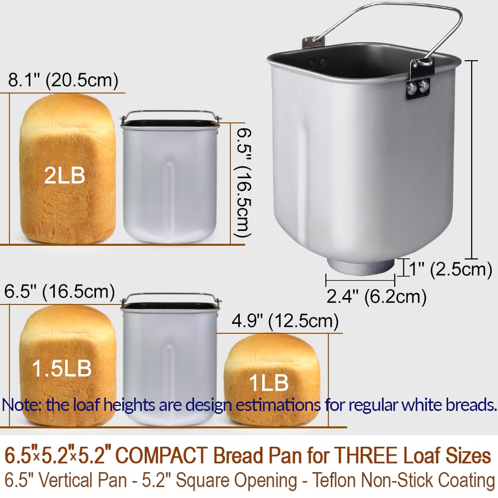KA8520 vertical bread maker compatibility shown with KitchenArm replacement pan.