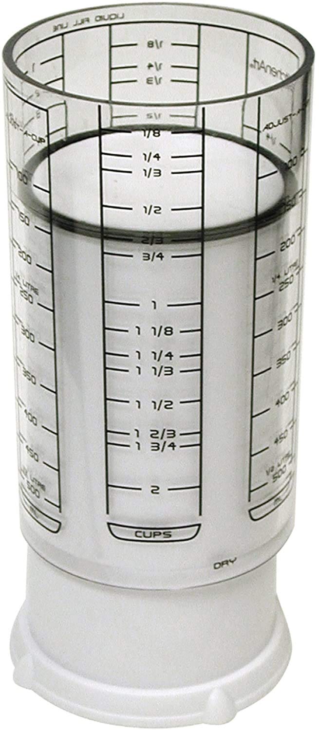 KitchenArt 23401 Adjust-A-Cup outer shell demonstrates space-saving storage in a cluttered kitchen