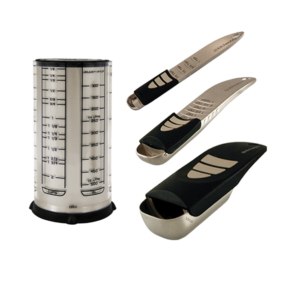 KitchenArt Baker’s Pro Adjust-A-Measure Teaspoon shows precise adjustable size for consistent results.
