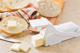 KitchenArt Buttermate 4-ounce stick capacity fits a standard butter block.