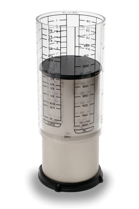 KitchenArt Adjust-A-Cup 2-Cup champagne satin compact design saves drawer space.