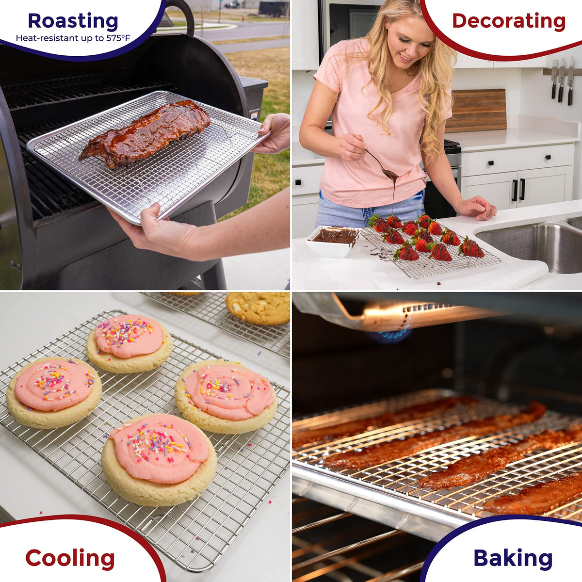 Kitchenatics rack featuring patented welds for lasting durability in busy kitchens.