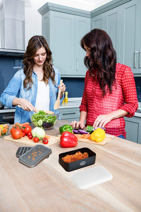 KitchenBe1 ergonomic-cuboid design offers comfortable use and tidy storage.