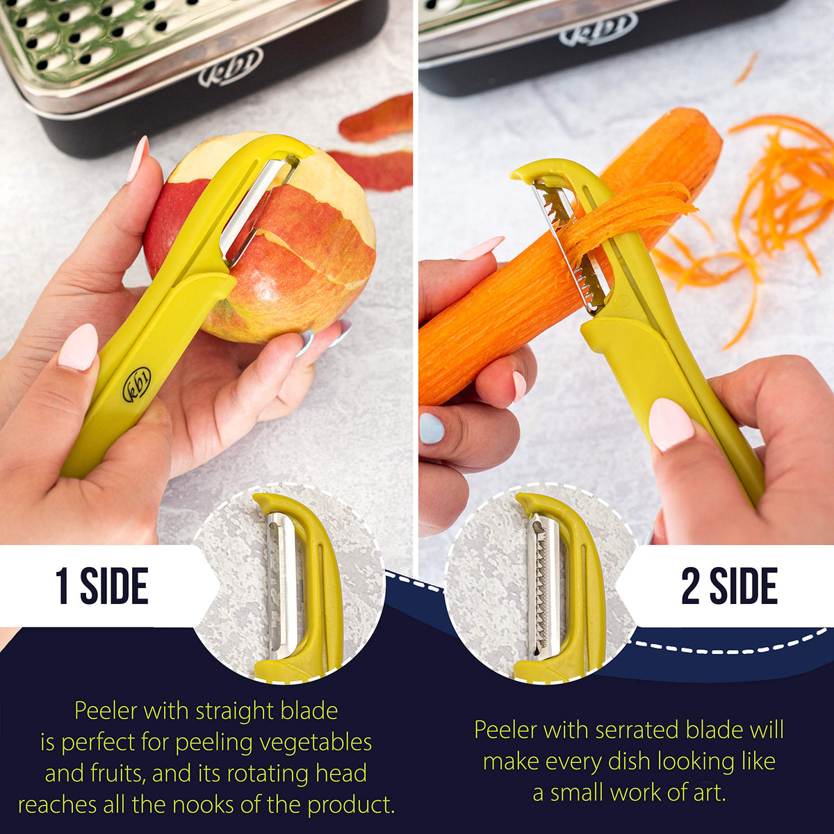 KitchenBe1 rubber-footed-base prevents sliding on the counter during use.