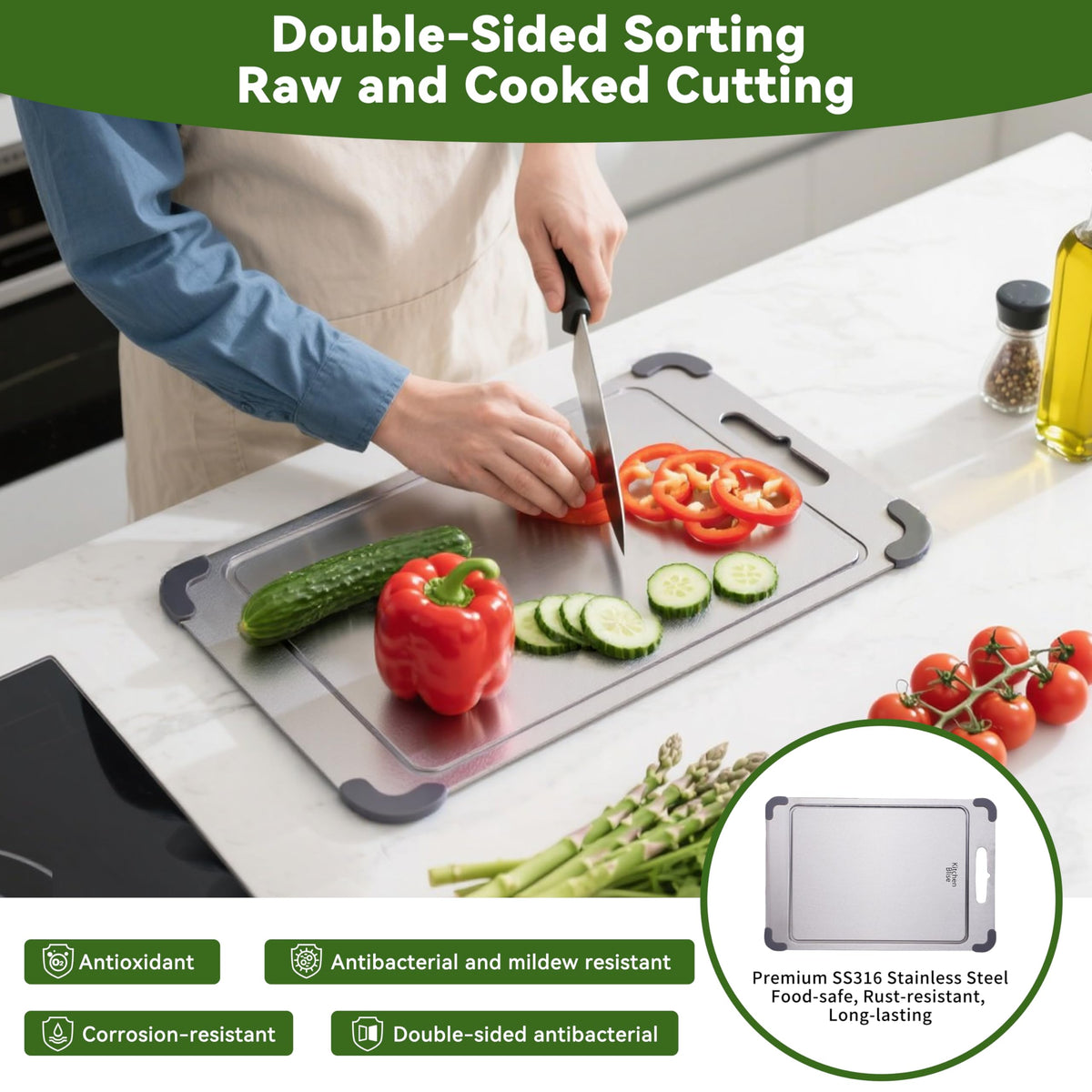 316 stainless steel resists rust, salt, and daily wear during use
