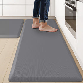 KitchenClouds two-pack kitchen rugs laid out for flexible standing areas and comfort.