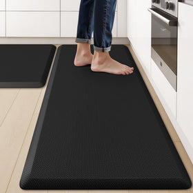 KitchenClouds 2pc kitchen rugs front view demonstrates versatile setup for busy counters.