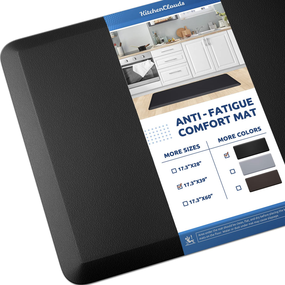 KitchenClouds anti-fatigue kitchen mat with plush cushioning for comfortable standing during cooking