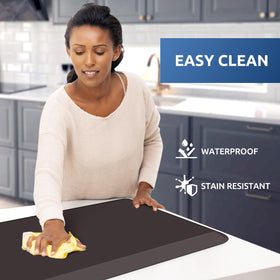 KitchenClouds anti-fatigue mat shows bevel edge for safer transitions