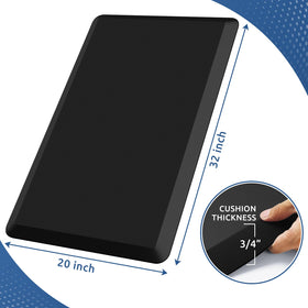 KitchenClouds anti-fatigue mat bottom features a non-slip diamond grip for secure standing.