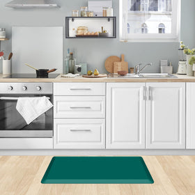 KitchenClouds dark green color complements decor while hiding minor stains