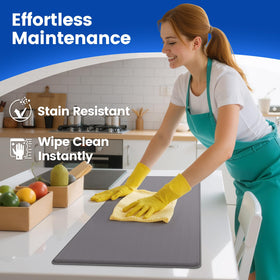 KitchenClouds easy-clean surface simplifies wiping away spills and splashes.