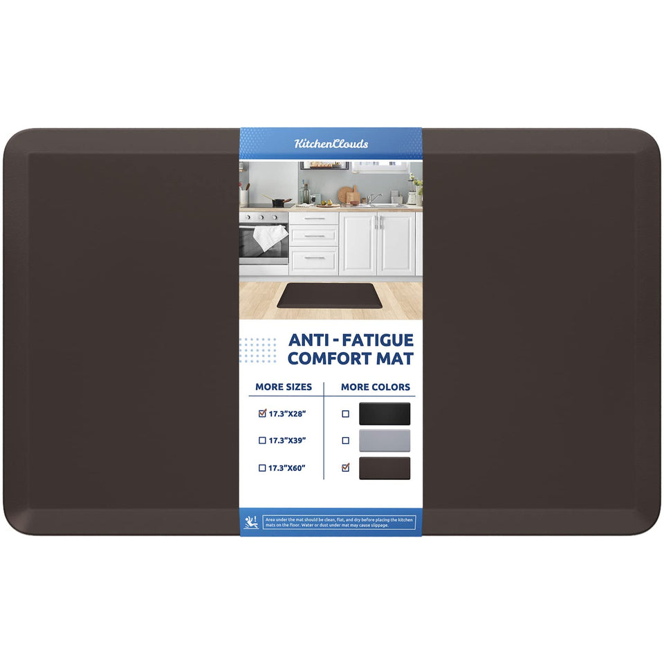 KitchenClouds kitchen mat anti-fatigue foam provides comfortable standing support in the kitchen.