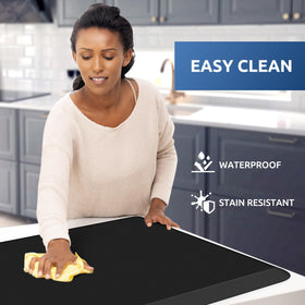 Diamond-pattern bottom of KitchenClouds mat providing grip on floor surfaces